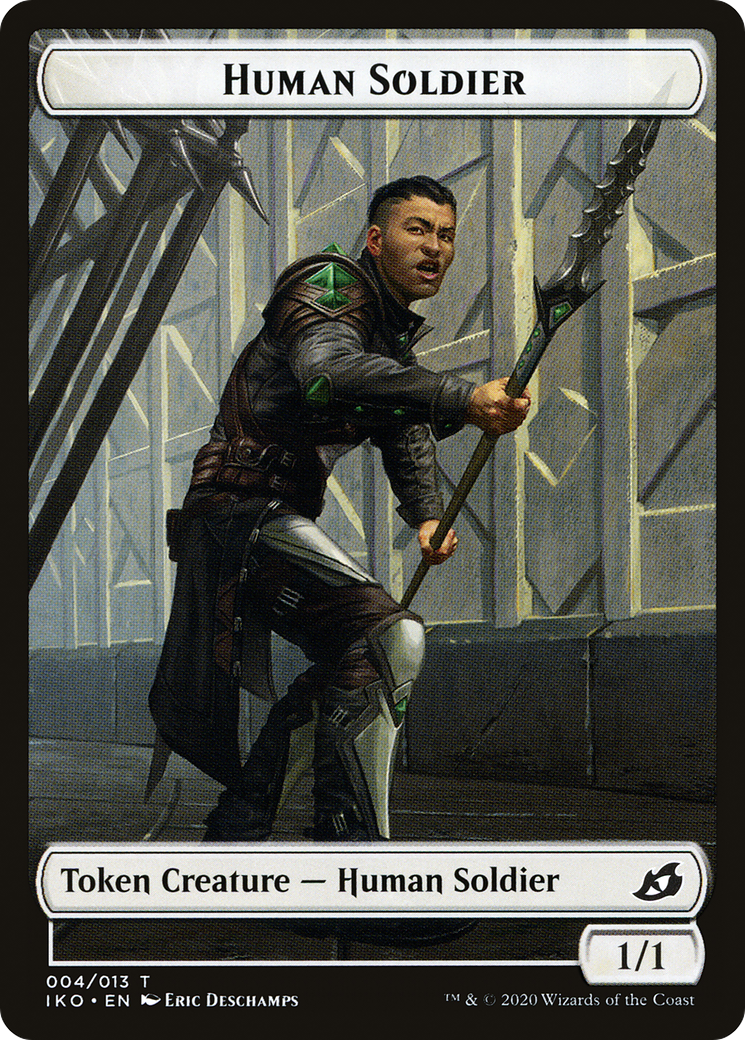 {T} Human Soldier Token (004/013) [Ikoria: Lair of Behemoths Tokens][TIKO 004]