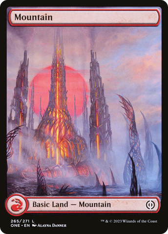 {B} Mountain (265) (Full-Art) [Phyrexia: All Will Be One][ONE 265]