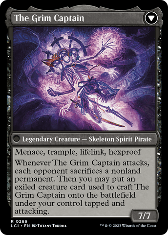 {@R} Throne of the Grim Captain // The Grim Captain [The Lost Caverns of Ixalan Prerelease Cards][PR LCI 266]