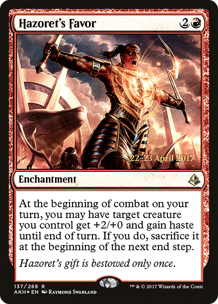 {R} Hazoret's Favor [Amonkhet Prerelease Promos][PR AKH 137]