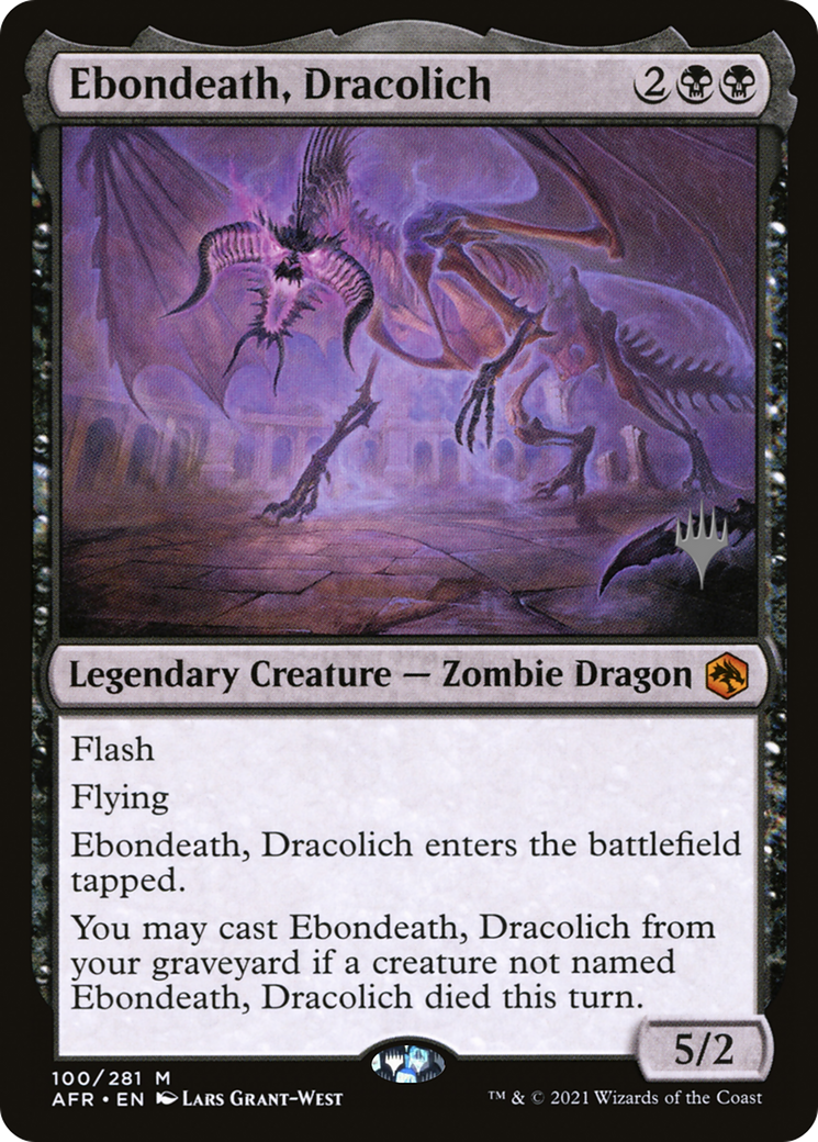 {R} Ebondeath, Dracolich (Promo Pack) [Dungeons & Dragons: Adventures in the Forgotten Realms Promos][PP AFR 100]