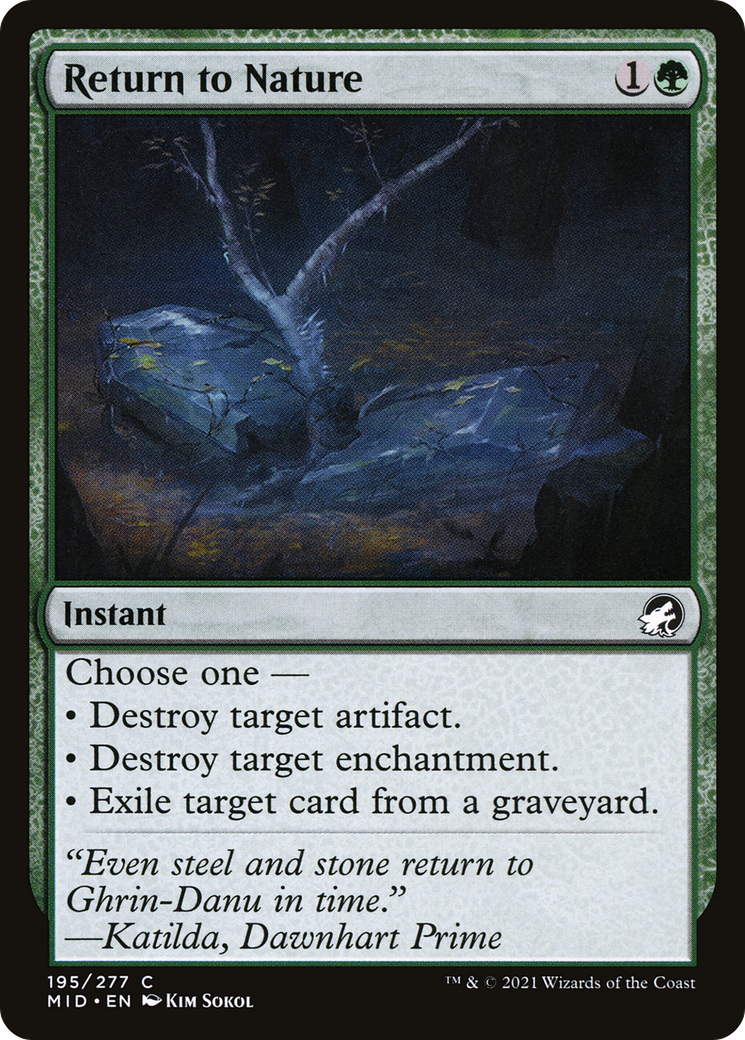 {C} Return to Nature [Innistrad: Midnight Hunt][MID 195]