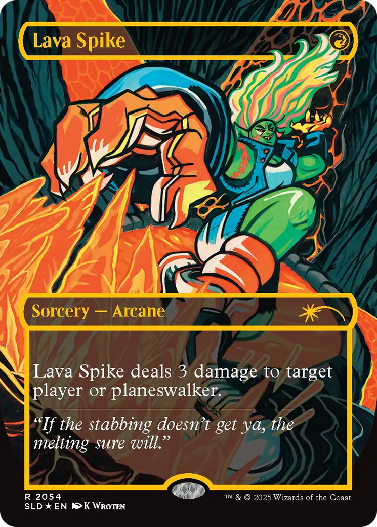 Lava Spike (2054) (Raised Foil) [SLD 2054]  (Borderless) Foil