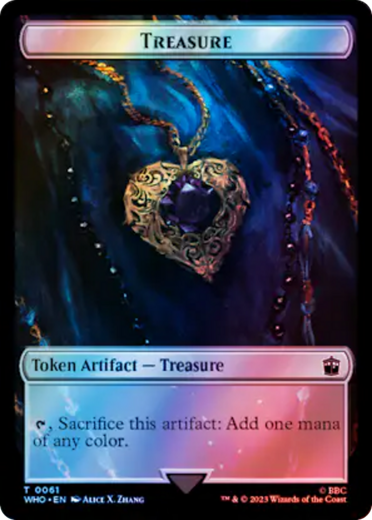 {T} Soldier // Treasure (0061) Double-Sided Token (Surge Foil) [Doctor Who Tokens][TWHO 40//61]