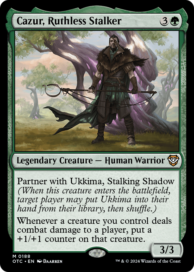 {R} Cazur, Ruthless Stalker [Outlaws of Thunder Junction Commander][OTC 188]
