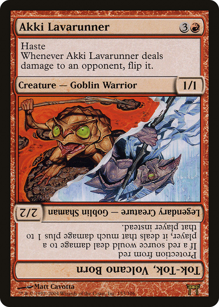 {R} Akki Lavarunner // Tok-Tok, Volcano Born [Champions of Kamigawa][CHK 153]