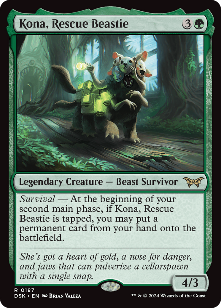 {@R} Kona, Rescue Beastie (0187) [Duskmourn: House of Horror][DSK 187]