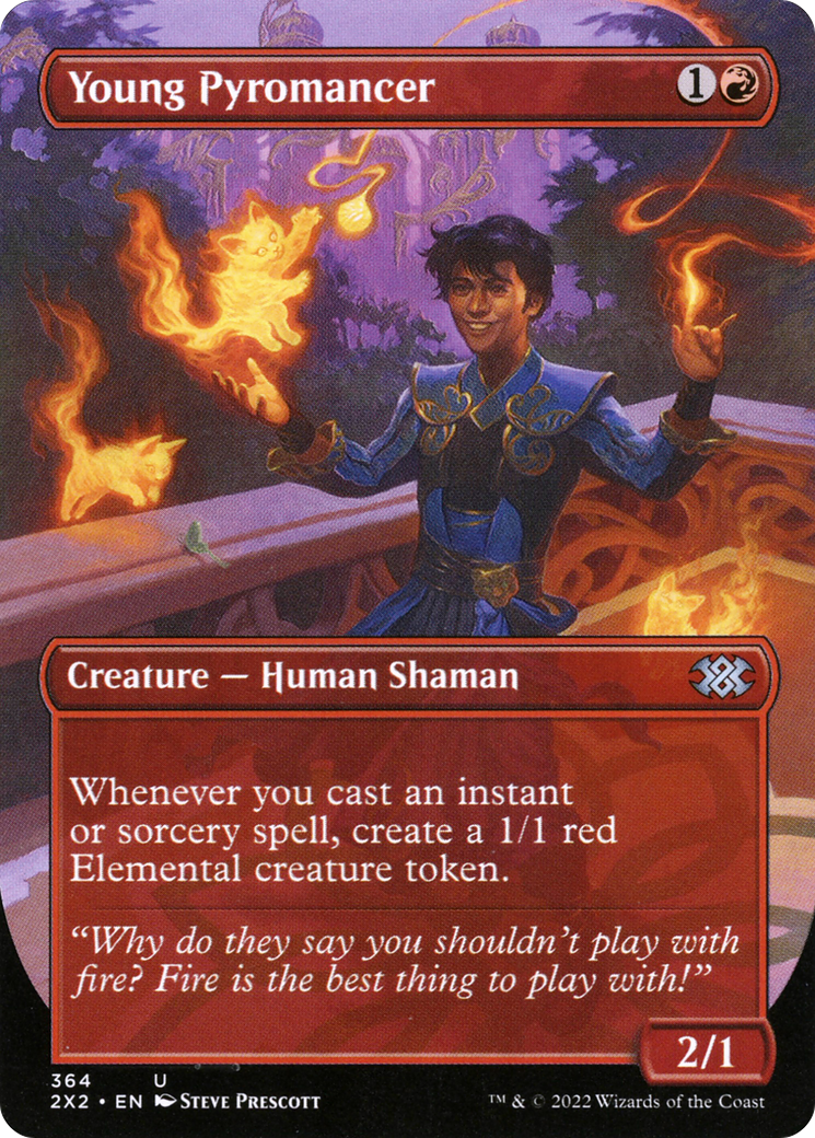 {C} Young Pyromancer (Borderless Alternate Art) [Double Masters 2022][2X2 364]