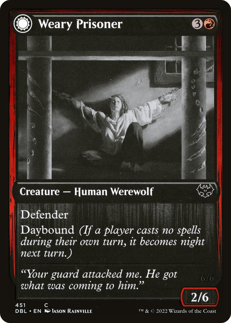 {C} Weary Prisoner // Wrathful Jailbreaker [Innistrad: Double Feature][DBL 451]