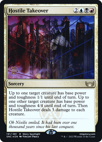 {R} Hostile Takeover [Streets of New Capenna Prerelease Promos][PR SNC 191]