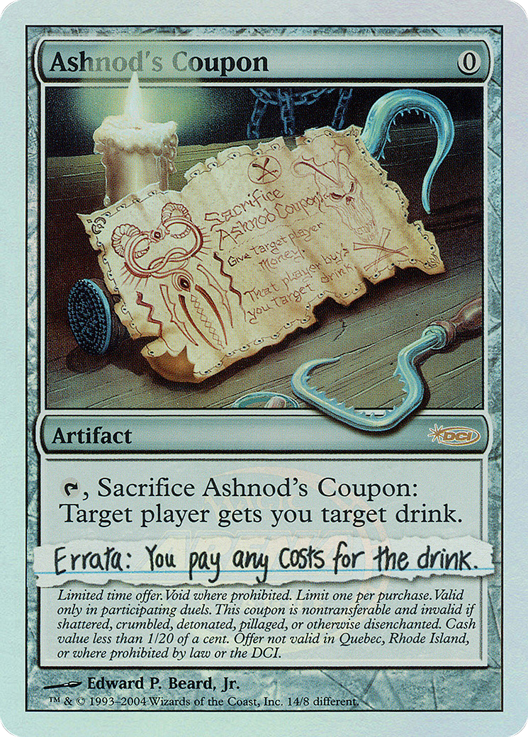 {R} Ashnod's Coupon [Arena League 2004][PA AL04 014]
