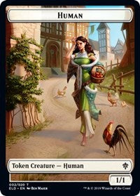 {T} Human // Food (16) Double-sided Token [Throne of Eldraine Tokens][TELD 002]