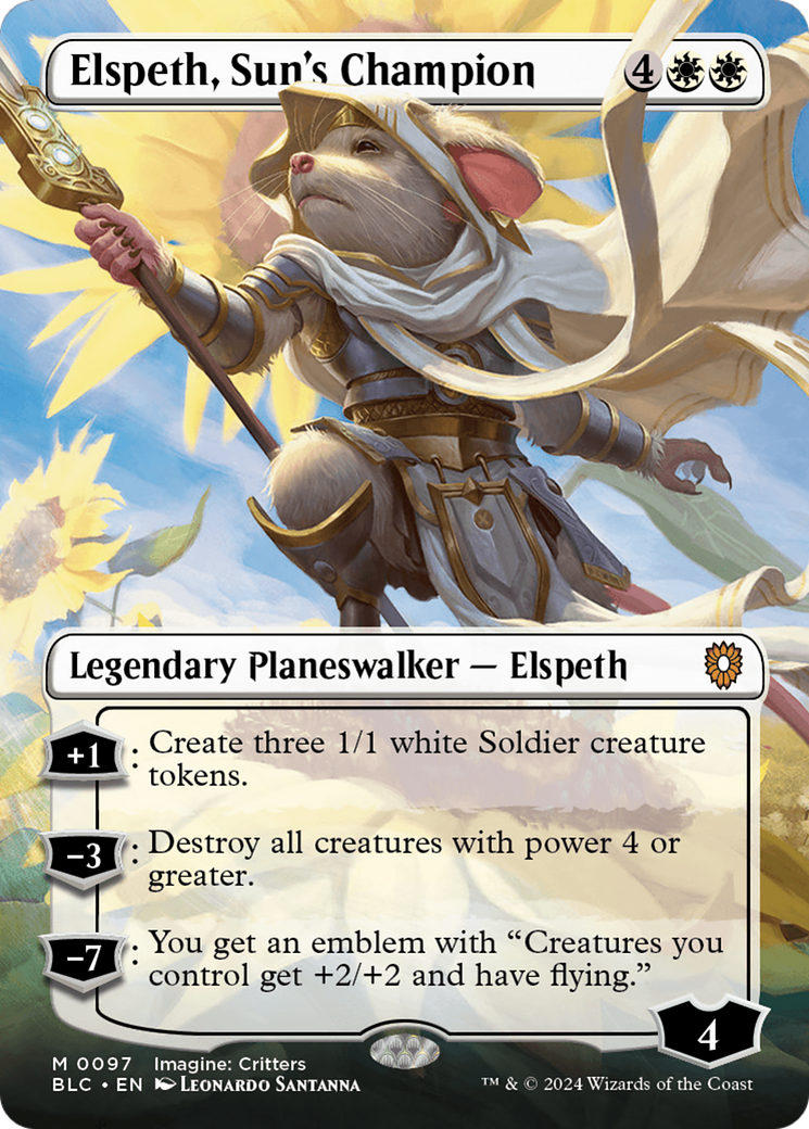 {R} Elspeth, Sun's Champion (Borderless) [Bloomburrow Commander][BLC 097]
