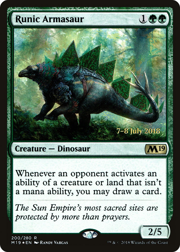 {R} Runic Armasaur [Core Set 2019 Prerelease Promos][PR M19 200] - Misty Mountain Games