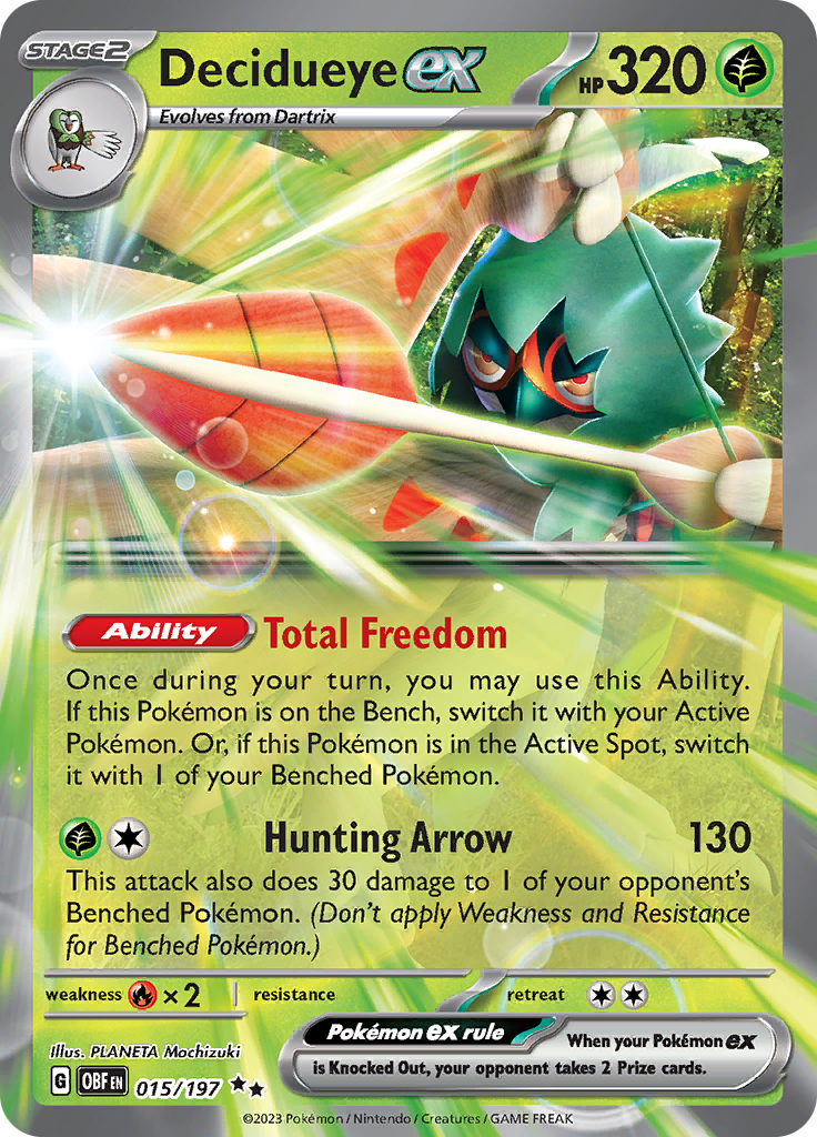 Decidueye ex 15 - SV03 Obsidian Flames Holofoil