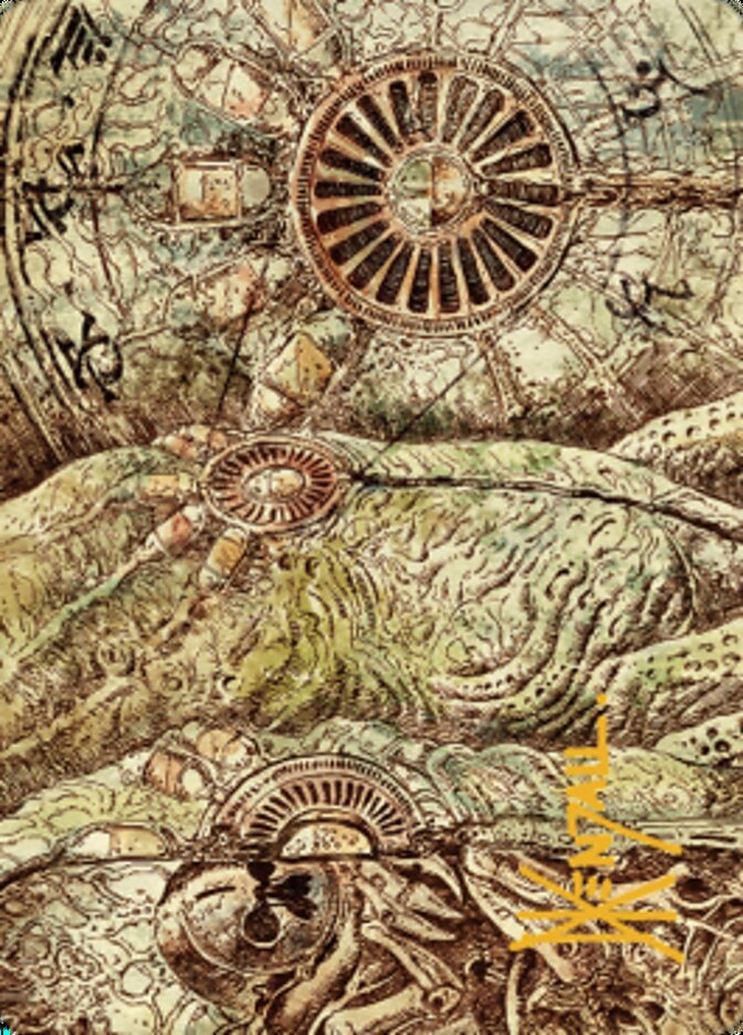 {A} Phyrexian Processor Art Card (Gold-Stamped Signature) [The Brothers' War Art Series][GS ABRO 070]