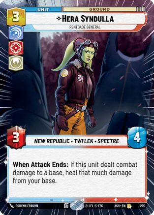 [SWU] Hera Syndulla - Renegade General (Hyperspace) (295) - Ashes of the Empire