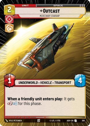 [SWU] Outcast - Mercenary Starship (Hyperspace) (305) - Ashes of the Empire
