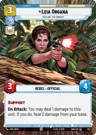 [SWU] Leia Organa - Vigilant for Danger (Hyperspace) (323) - Ashes of the Empire