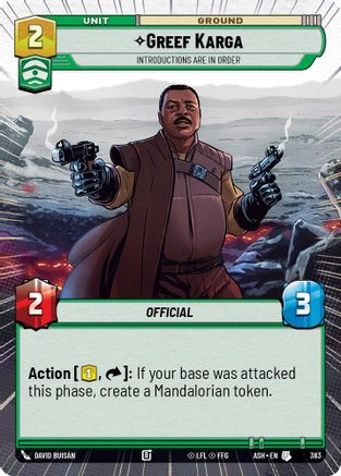 [SWU] Greef Karga - Introductions are in Order (Hyperspace) (383) - Ashes of the Empire