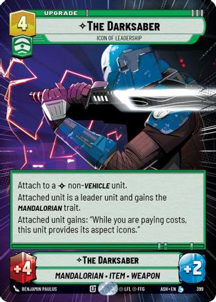 [SWU] The Darksaber - Icon of Leadership (Hyperspace) (399) - Ashes of the Empire