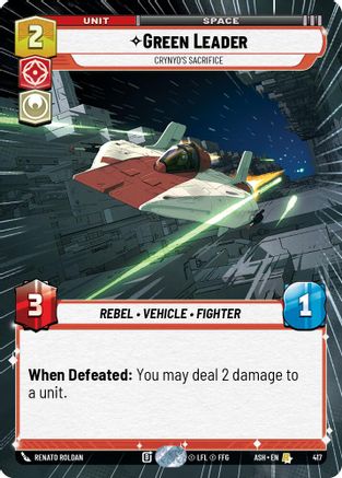 [SWU] Green Leader - Crynyd's Sacrifice (Hyperspace) (417) - Ashes of the Empire