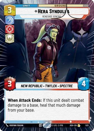 [SWU] Hera Syndulla - Renegade General (Hyperspace Foil) (533) - Ashes of the Empire Foil