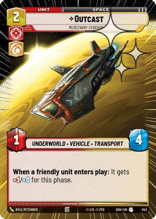 [SWU] Outcast - Mercenary Starship (Hyperspace Foil) (543) - Ashes of the Empire Foil