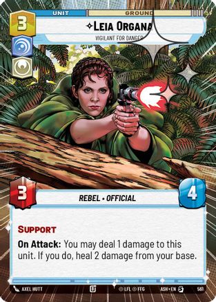 [SWU] Leia Organa - Vigilant for Danger (Hyperspace Foil) (561) - Ashes of the Empire Foil