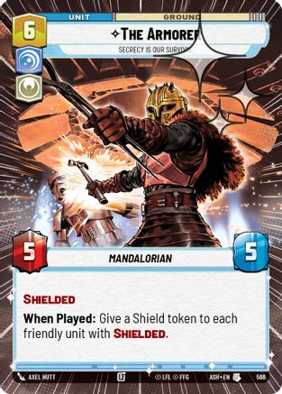 [SWU] The Armorer - Secrecy is Our Survival (Hyperspace Foil) (566) - Ashes of the Empire Foil