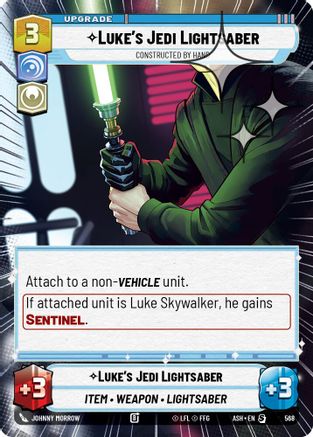 [SWU] Luke's Jedi Lightsaber - Constructed by Hand (Hyperspace Foil) (568) - Ashes of the Empire Foil