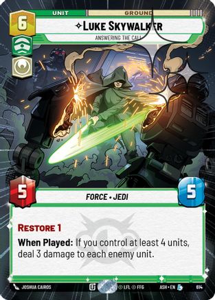 [SWU] Luke Skywalker - Answering the Call (Hyperspace Foil) (614) - Ashes of the Empire Foil