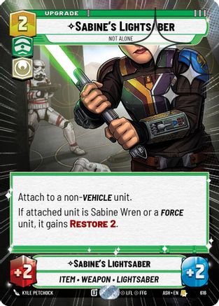 [SWU] Sabine's Lightsaber - Not Alone (Hyperspace Foil) (616) - Ashes of the Empire Foil