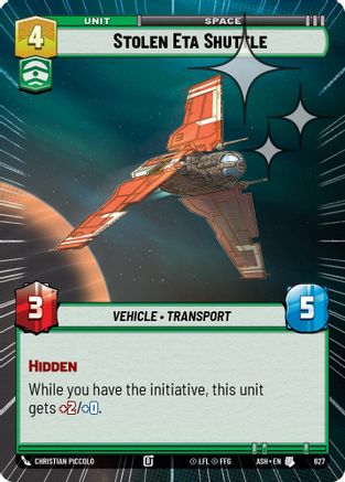 [SWU] Stolen Eta Shuttle (Hyperspace Foil) (627) - Ashes of the Empire Foil