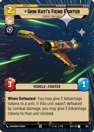 [SWU] Shin Hati's Fiend Fighter - Compact and Agile (Hyperspace Foil) (693) - Ashes of the Empire Foil