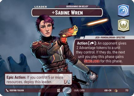 [SWU] Sabine Wren - Bargaining on Belief (Showcase) (772) - Ashes of the Empire Foil