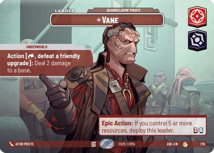 [SWU] Vane - Quarrelsome Pirate (Showcase) (778) - Ashes of the Empire Foil