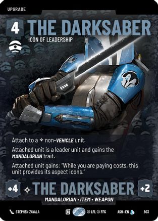[SWU] The Darksaber - Icon of Leadership (Prestige) (803) - Ashes of the Empire