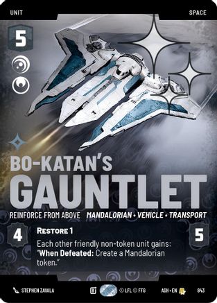 [SWU] Bo-Katan's Gauntlet - Reinforce from Above (Prestige Foil) (843) - Ashes of the Empire Foil