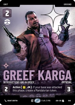 [SWU] Greef Karga - Introductions are in Order (Prestige Foil) (849) - Ashes of the Empire Foil