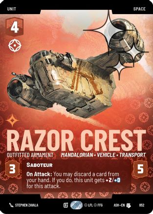 [SWU] Razor Crest - Outfitted Armament (Prestige Foil) (852) - Ashes of the Empire Foil