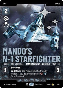 [SWU] Mando's N-1 Starfighter - Faster than a Fathier (Prestige Foil) (857) - Ashes of the Empire Foil