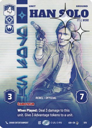 [SWU] Han Solo - It'll Work (Prestige Foil) (870) - Ashes of the Empire Foil