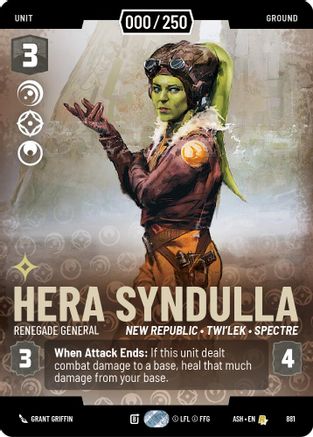 [SWU] Hera Syndulla - Renegade General (Serialized) (881) - Ashes of the Empire Foil