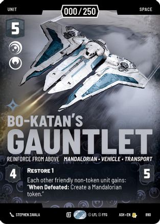 [SWU] Bo-Katan's Gauntlet - Reinforce from Above (Serialized) (890) - Ashes of the Empire Foil
