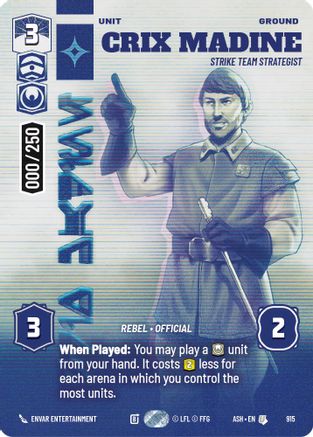[SWU] Crix Madine - Strike Team Strategist (Serialized) (915) - Ashes of the Empire Foil
