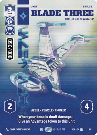 [SWU] Blade Three - Bane of the Devastator (Serialized) (919) - Ashes of the Empire Foil
