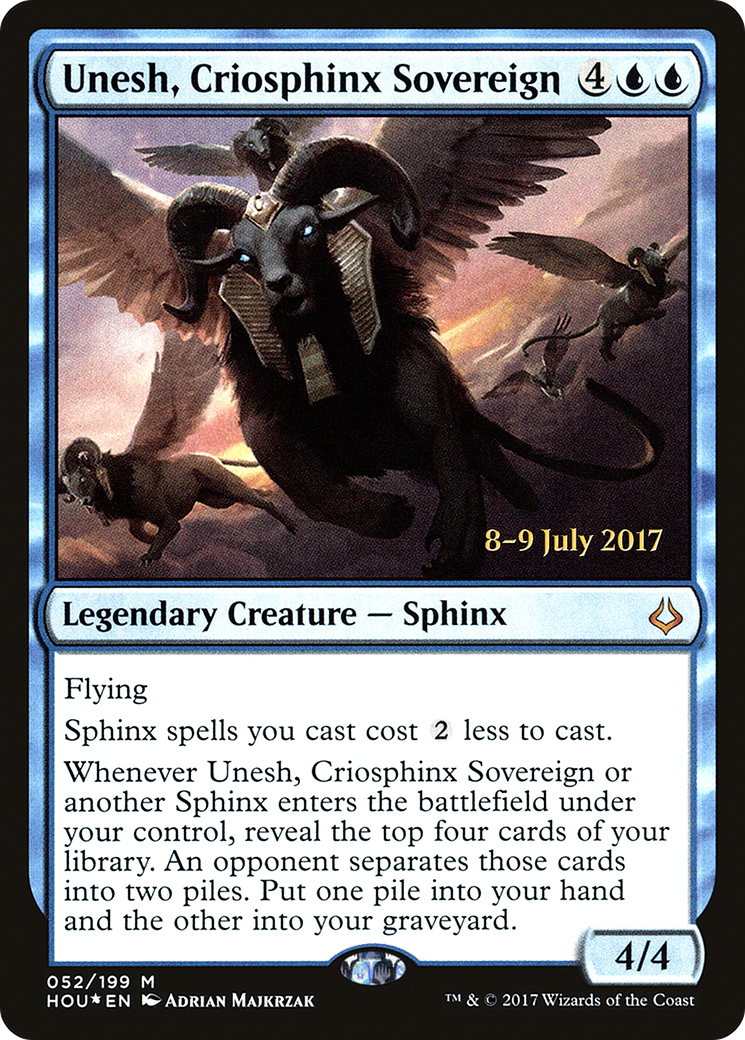 {R} Unesh, Criosphinx Sovereign [Hour of Devastation Prerelease Promos][PR HOU 052] - Misty Mountain Games