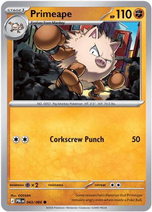 [PKM] Primeape - 43/null [ME05: Pitch Black] Reverse Holofoil