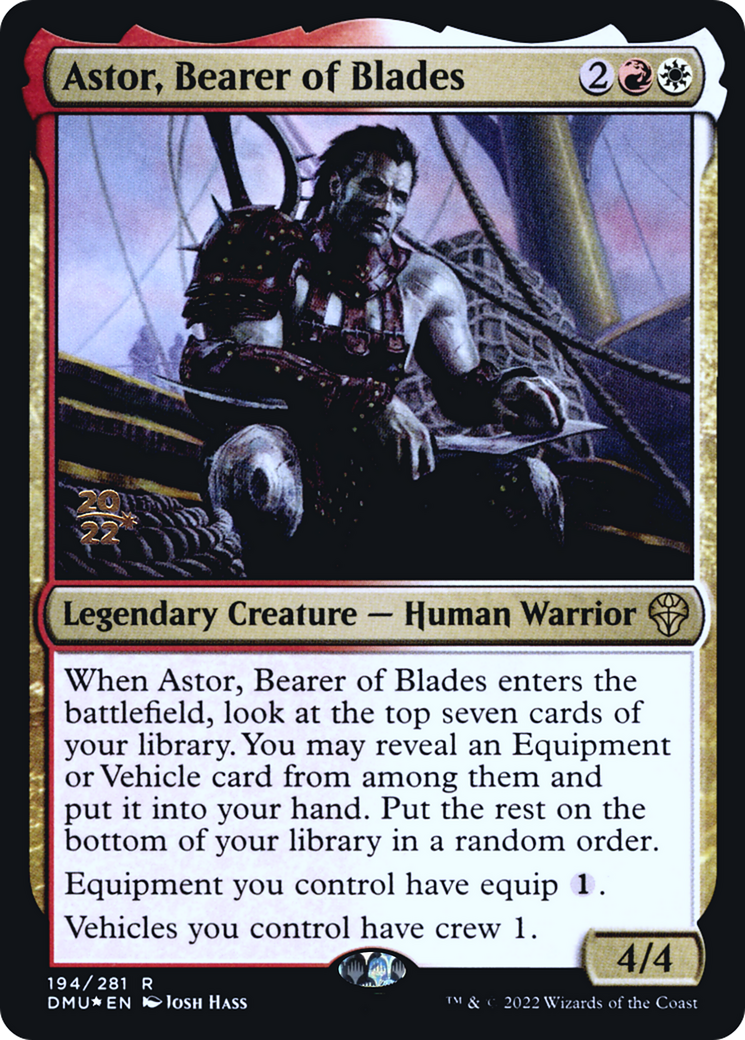 {R} Astor, Bearer of Blades [Dominaria United Prerelease Promos][PR DMU 194]
